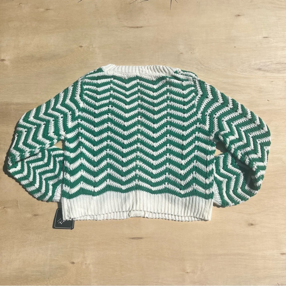 Womens small NWT green cardigan button up casual comfy sweater fall winter warm - Picture 5 of 7